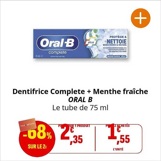 Dentifrice Complete + Menthe fraîche ORAL B