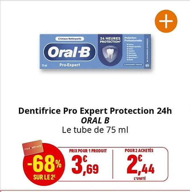 Dentifrice Pro Expert Protection 24h ORAL B Le tube de 75 ml