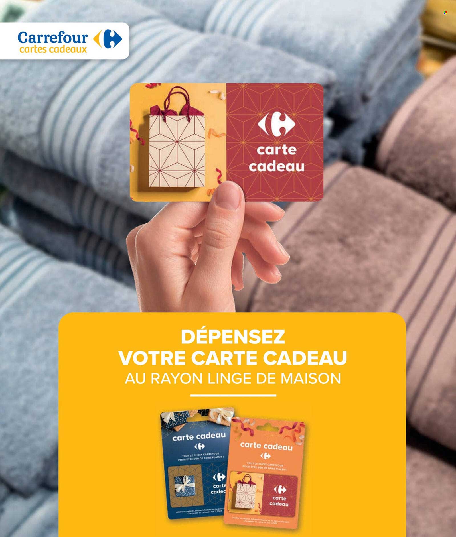 DÉPENSEZ VOTRE CARTE CADEAU AU RAYON LINGE DE MAISON