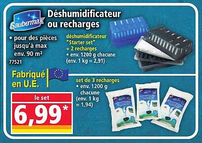 Déshumidificateur ou recharges