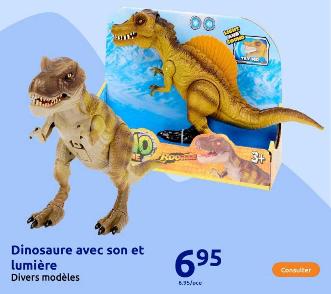 Dinosaure avec son et lumière