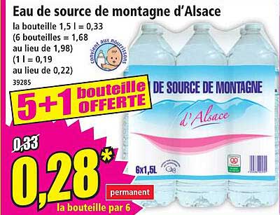 Eau de source de montagne d’Alsace