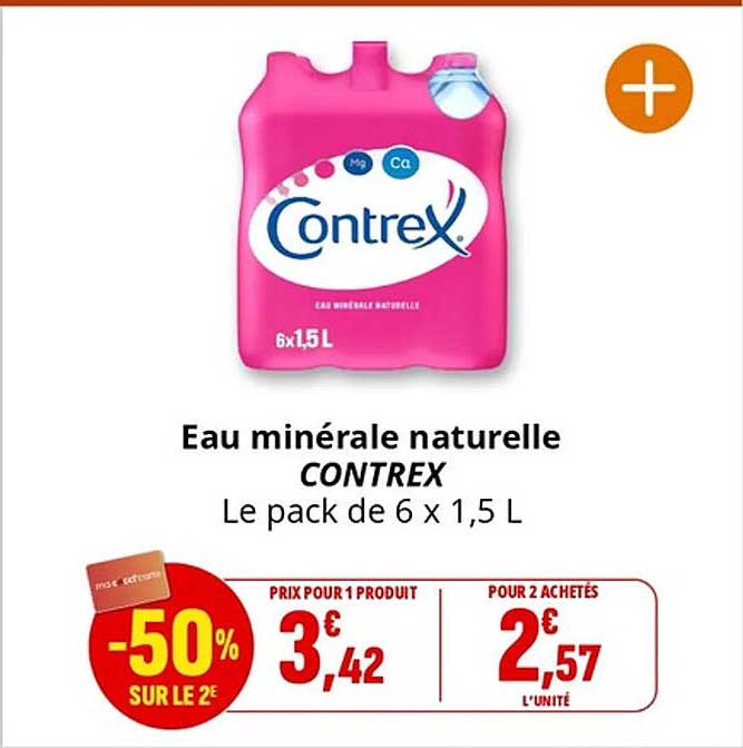 Eau minérale naturelle CONTREX Le pack de 6 x 1,5 L