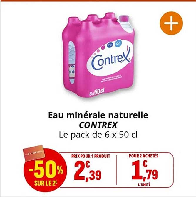 Eau minérale naturelle CONTREX - Le pack de 6 x 50 cl