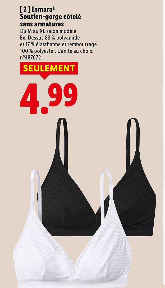 Esmara® Soutien-gorge côtelé sans armatures
