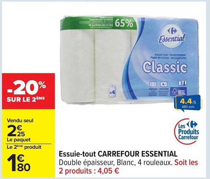 Essuie-tout CARREFOUR ESSENTIAL