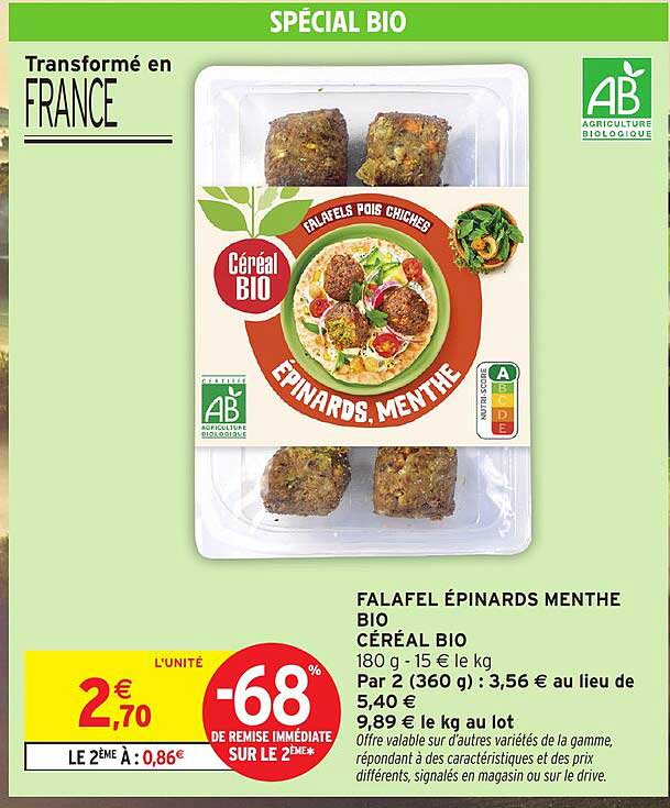 FALAFEL ÉPINARDS MENTHE BIO
