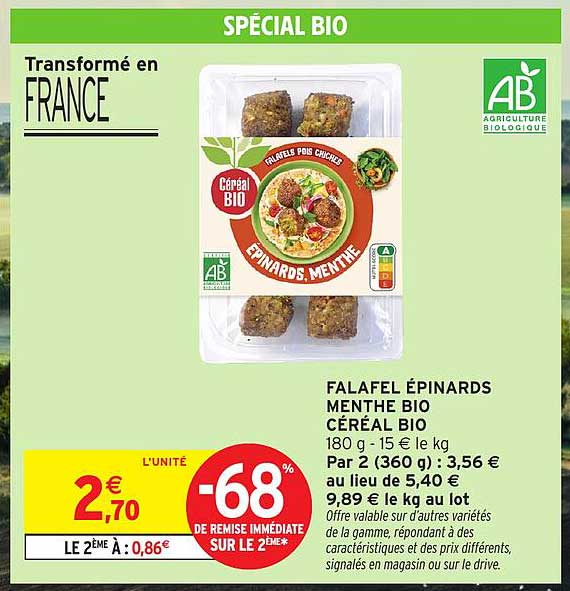FALAFEL ÉPINARDS MENTHE BIO CÉRAL BIO