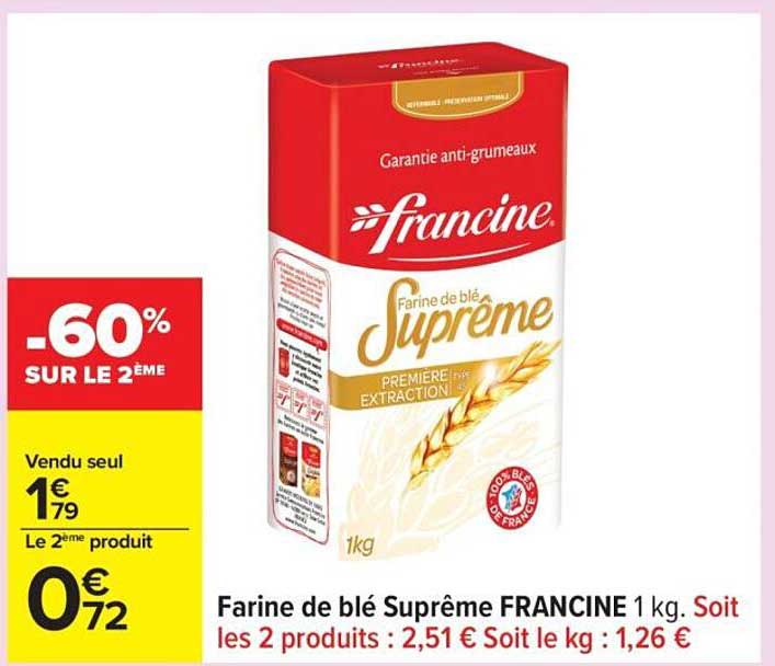 Farine de blé Suprême FRANCINE 1 kg
