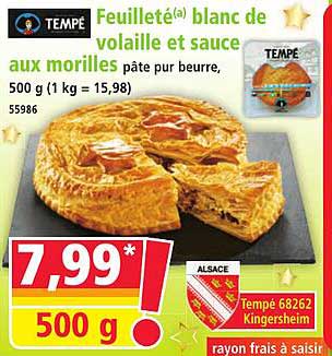 Feuilleté blanc de volaille et sauce aux morilles