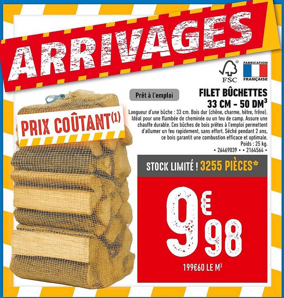 FILET BUCHETTES 33 CM - 50 DM3