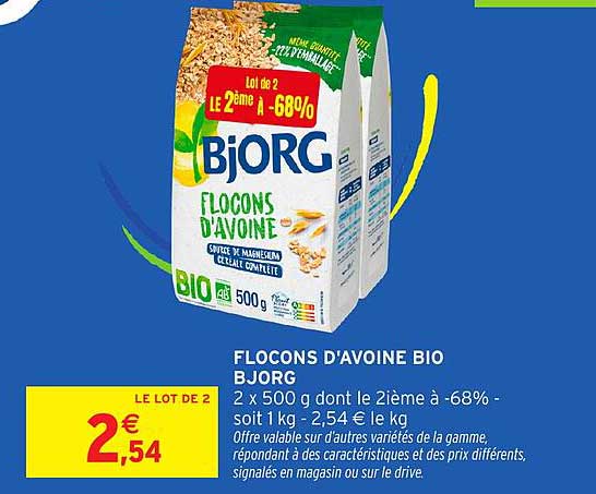 FLOCONS D'AVOINE BIO BJORG