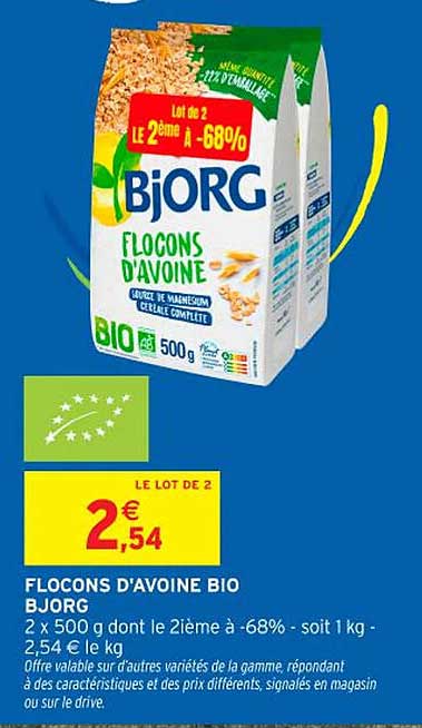 FLOCONS D'AVOINE BIO BJORG