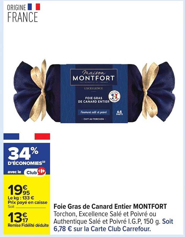 Foie Gras de Canard Entier MONTFORT