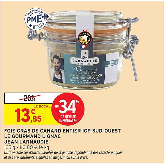 FOIE GRAS DE CANARD ENTIERS IGP SUD-OUEST LE GOURMAND LIGNAC