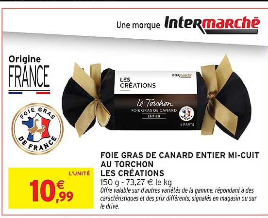 FOIE GRAS DE CANARD ENTIERS MI- CUIT AU TORCHON