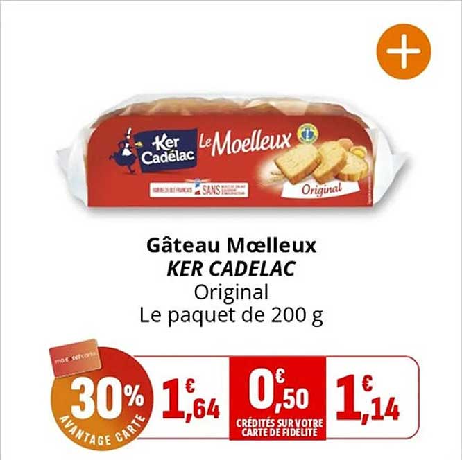 Gâteau Moelleux KER CADELAC Original Le paquet de 200 g