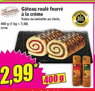 Gâteau roulé fourré à la crème