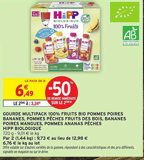 GOURDE MULTIPACK 100% FRUITS BIO