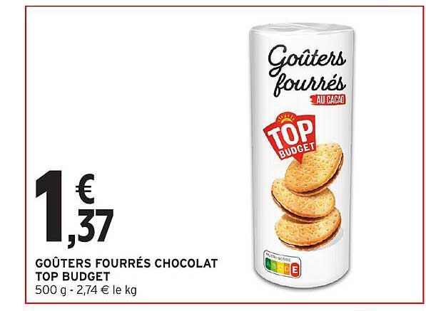 GOÛTERS FOURRÉS CHOCOLAT TOP BUDGET