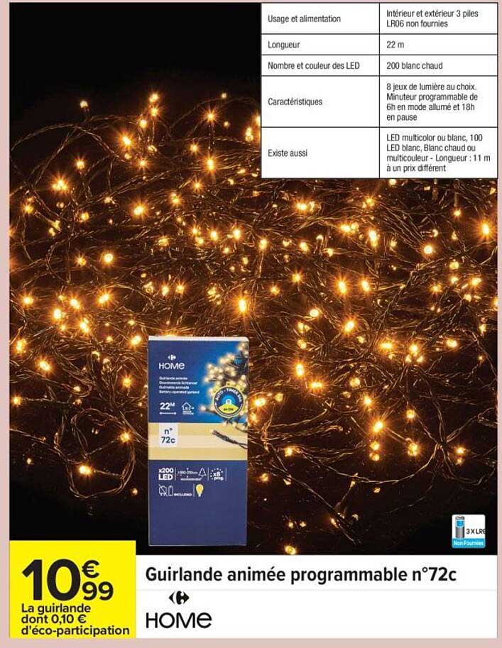 Guirlande animée programmable n°72c