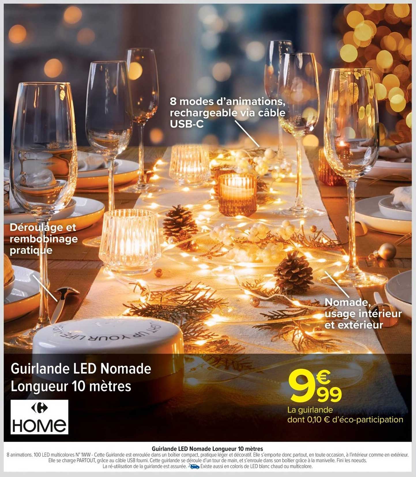 Guirlande LED Nomade Longueur 10 mètres