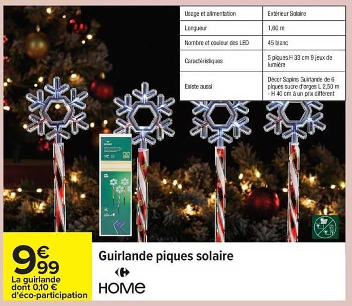 Guirlande piques solaire