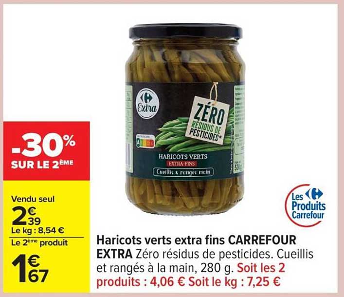 Haricots verts extra fins CARREFOUR EXTRA