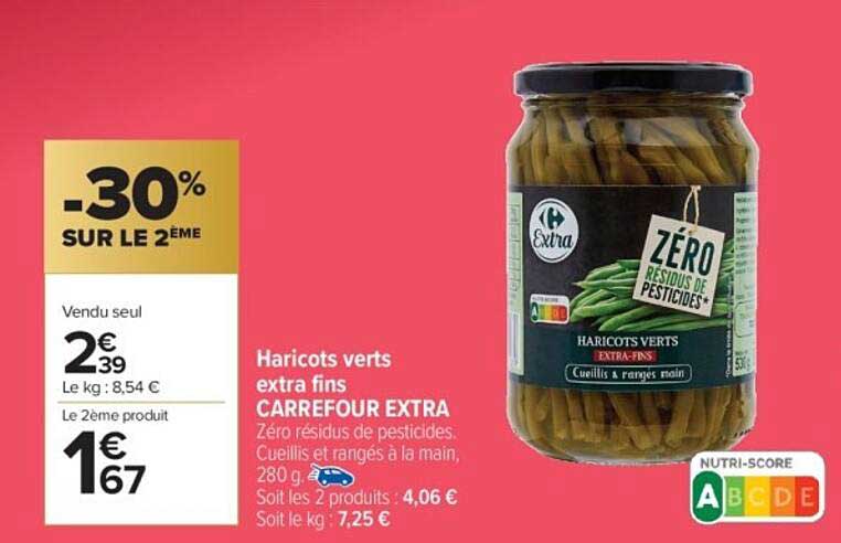 Haricots verts extra fins CARREFOUR EXTRA