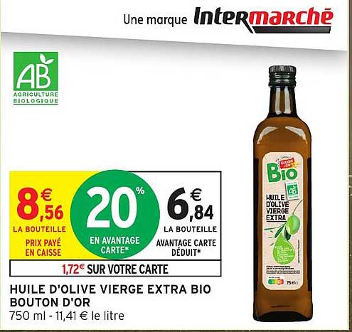 HUILE D'OLIVE VIERGE EXTRA BIO BOUTON D'OR