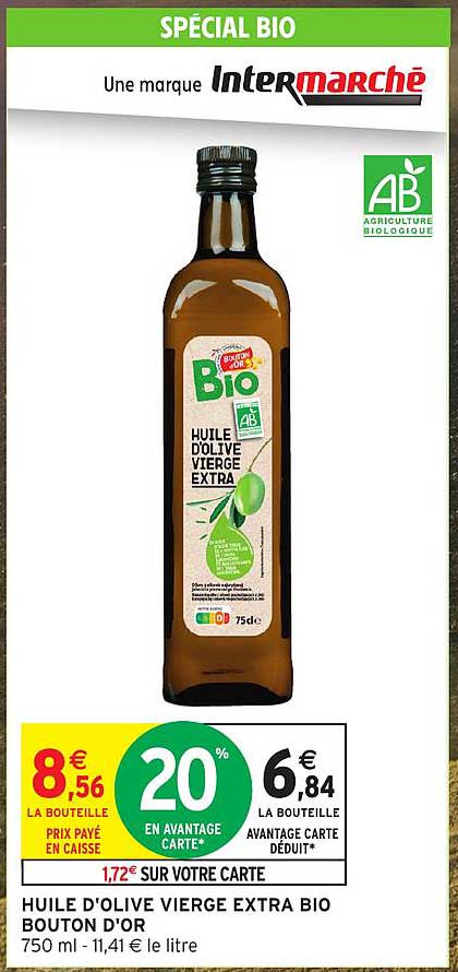 HUILE D'OLIVE VIERGE EXTRA BIO BOUTON D'OR