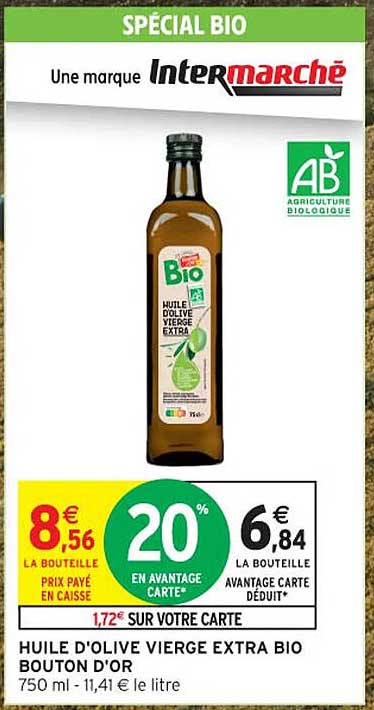 HUILE D'OLIVE VIERGE EXTRA BIO BOUTON D'OR