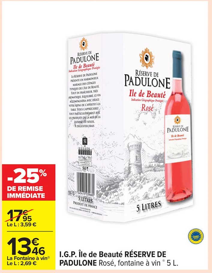 I.G.P. Île de Beauté RÉSERVE DE PADULONE Rosé