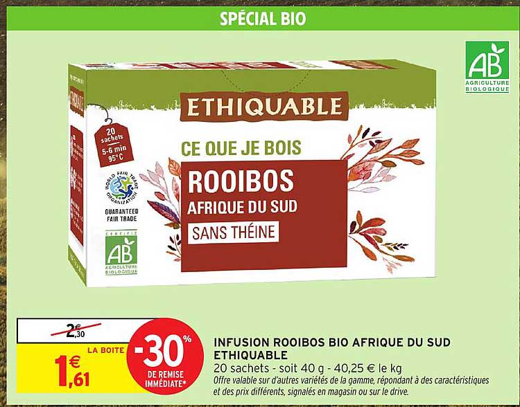 INFUSION ROOIBOS BIO AFRIQUE DU SUD ETHIQUABLE