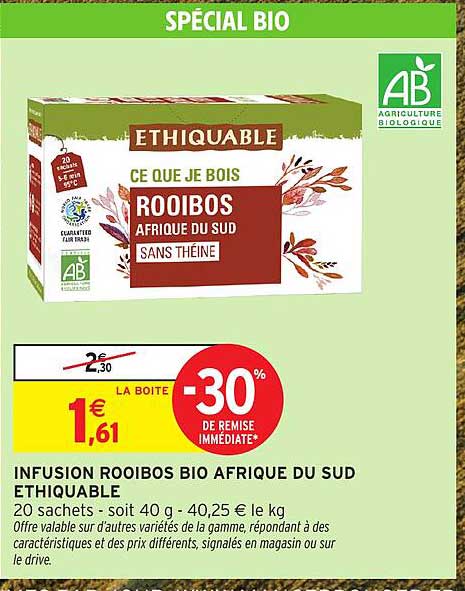 INFUSION ROOIBOS BIO AFRIQUE DU SUD ETHIQUABLE