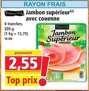 Jambon supérieur(a) avec couenne
