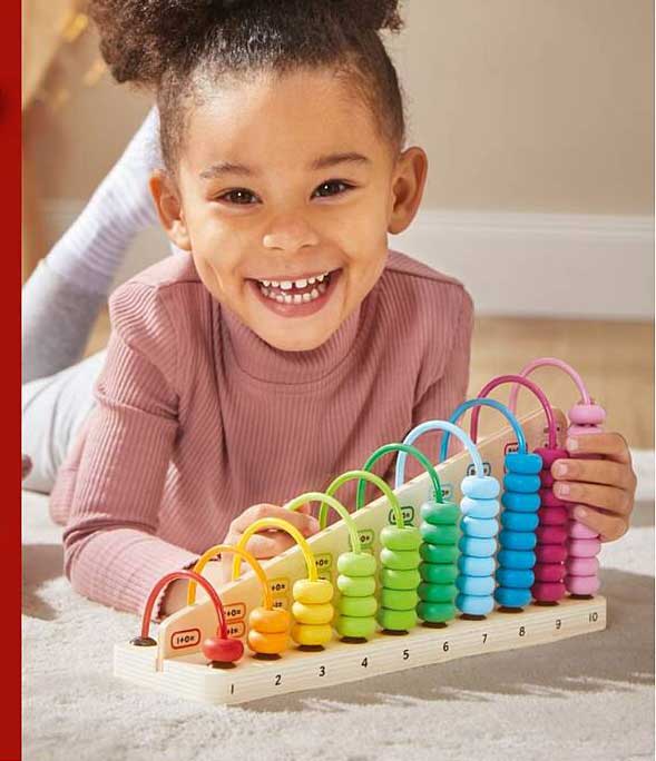 Jeu éducatif en bois avec perles colorées