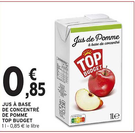 Jus à base de concentré de pomme TOP BUDGET