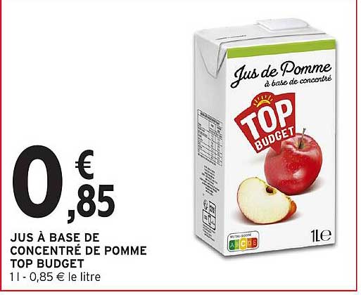 Jus à base de concentré de pomme TOP BUDGET