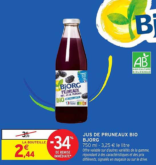JUS DE PRUNEAUX BIO BJORG