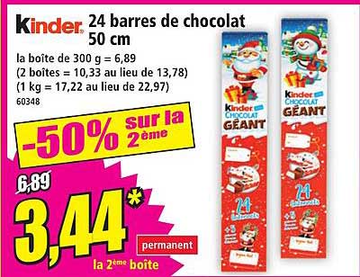 Kinder 24 barres de chocolat 50 cm