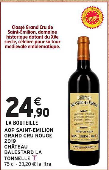 LA BOUTEILLE AOP SAINT-EMILION GRAND CRU ROUGE 2019
