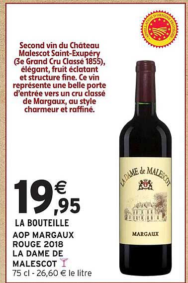 LA DAME DE MALESCOT AOP MARGAUX ROUGE 2018