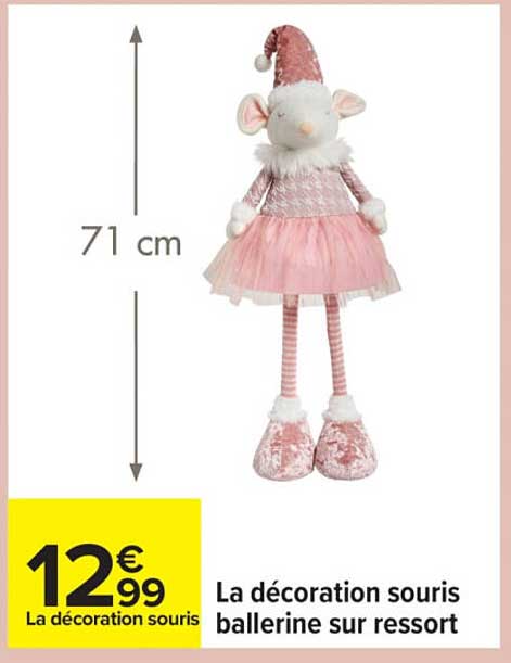La décoration souris ballerine sur ressort