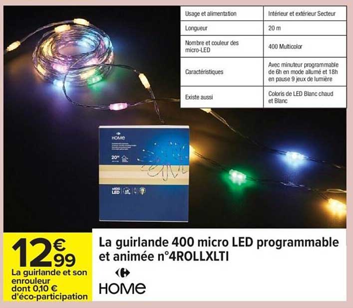La guirlande 400 micro LED programmable et animée n°4ROLLXLTI