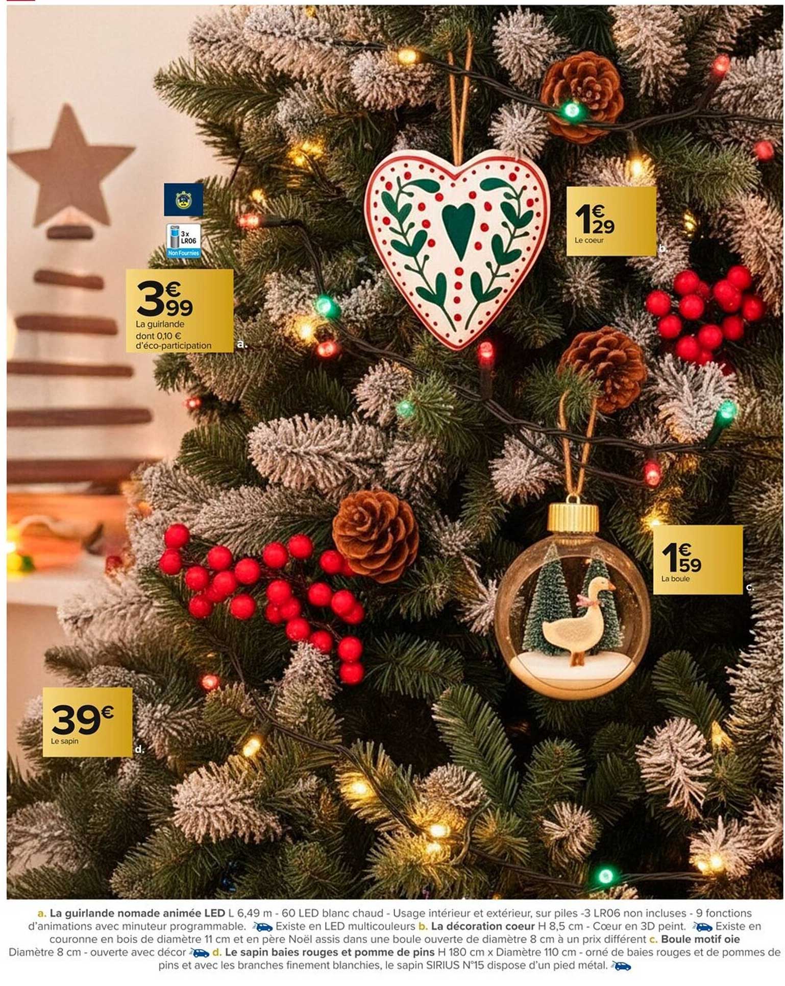 La guirlande nomade animée LED L 6,49 m - 60 LED blanc chaud