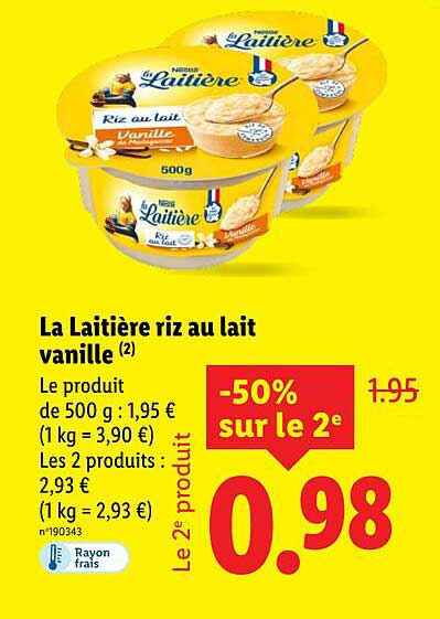 La Laitière riz au lait vanille