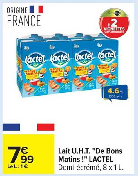Lait U.H.T. "De Bons Matins !" LACTEL