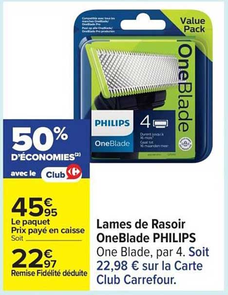 Lames de Rasoir OneBlade PHILIPS
