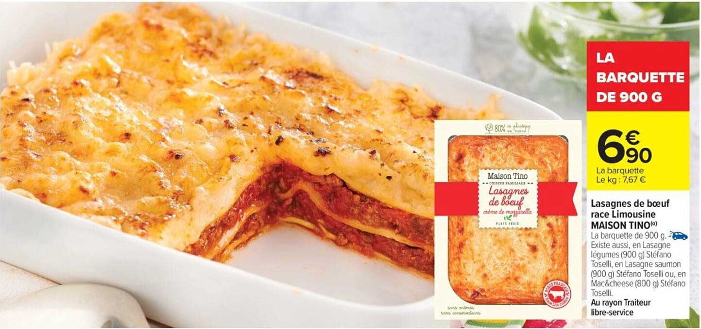 Lasagnes de boeuf race Limousine MAISON TINO